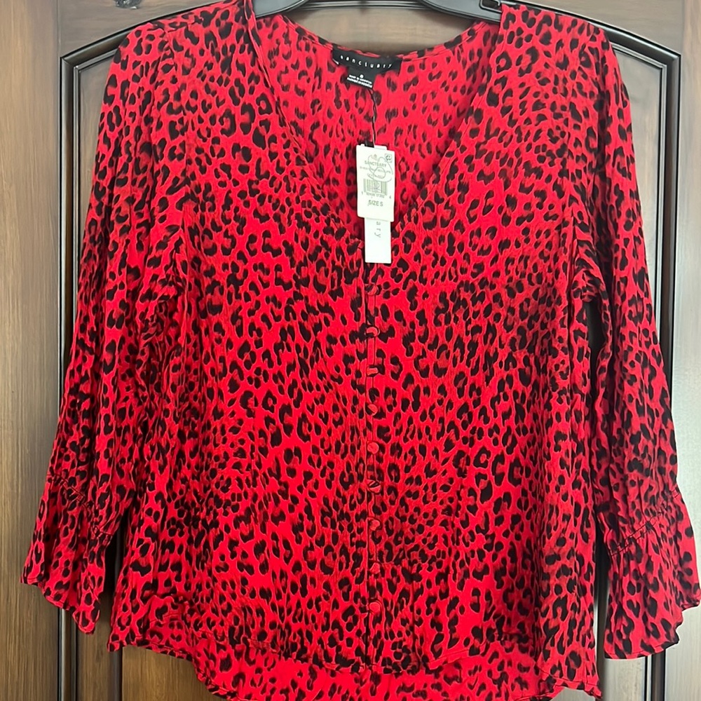 Red long sleeve women’s blouse
